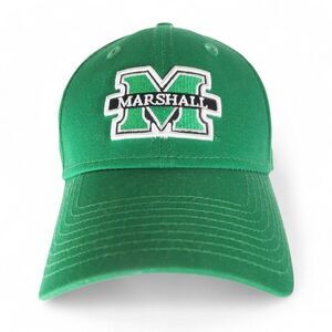 New Era Marshall Thundering Herd Strap Back Hat Kelly Green / White OS